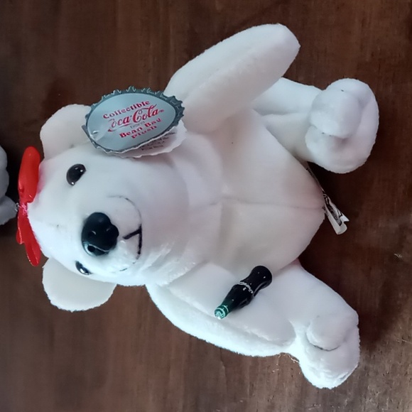 Coca Cola Holiday Bear and Seal Bean Bag Plush Set 1997 - Picture 2 of 7
